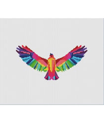 Kit broderie point de croix Marie Coeur - Faucon Multicolore
