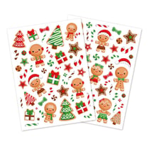 Gommettes de Noël Famille pain d'épices 0,6 à 9 cm 93 pièces