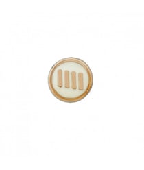 Bouton à rayures en métal 10mm à queue - Prym Creme/or Blanc