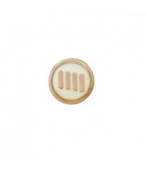 Bouton à rayures en métal 10mm à queue - Prym Creme/or Blanc