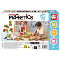Magnetics Ecoferme - Jeu de construction - EDUCA - 28 pièces magnétiques, 2 animaux, 8 cartes