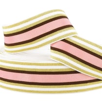 Bobine 22m Elastique bandes métal 40mm rose/or
