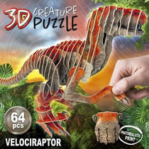 Puzzle 3D - EDUCA - Velociraptor - Dessins animés et BD - Moins de 100 pièces - Orange