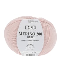 Pelote de laine à tricoter pour layette MERINO 200 BEBE - Lang Yarns 609 Rose
