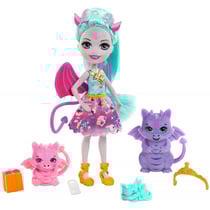 Enchantimals royale poupee deanna dragon + dragon roast whisk steam - famille de deanna dragon - mattel - gyj09