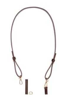 Bandoulière longue - marron et or - 108,5 cm