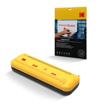 KODAK Plastifieuse A4 KD-LMVC + 10 Pochettes A4 150 Microns – 2 Rouleaux, 25cm/min, Chauffe 4-5 min – Pour documents, école, bureau, maison