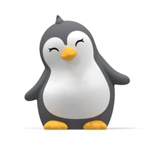 Veilleuse rechargeable souple pingouin blanc et gris