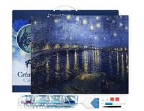 Diamond Painting Broderie Diamant Figured’Art 40x50cm toile tendue sur châssis en bois - diamants carrés - Van Gogh Nuit Etoilée sur le Rhone