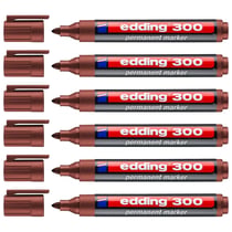 Lot de 6 marqueurs permanents pointe ronde 1,5-3 mm - EDDING - Marron - 300