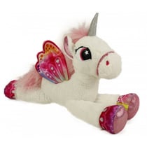 Peluche géante : licorne couchée blanche avec ailes 88 cm - animal fantastique