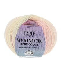 Pelote à tricoter MERINO 200 BEBE COLOR – Lang Yarns - Laine mérinos extrafine multicolore pour layette 354 Multicolore
