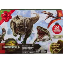 Calendrier de l'avent jurassic world rebirth 24 surprises (18 dinosaures inclus et accessoires) - mattel jgb67