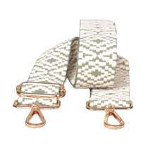 Bandoulière sangle de sac imprimé ethnique 40mmx140cm vert normandie