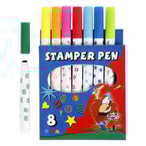 8 feutres tampons colorés