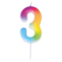 Bougie multicolore - chiffre 3