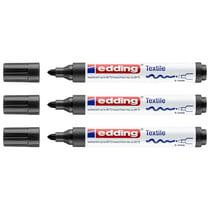 Lot de 3 marqueurs textiles - EDDING - Pointe ronde 2-3 mm - Noir