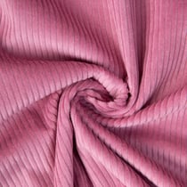 Tissu Velours côtelé uni Vieux rose