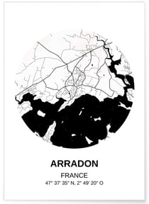 Affiche Carte Arradon | A3 : 29,7x42cm