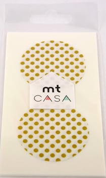 Masking Tape MT Casa Seal Sticker rond en washi Pois or - dot gold