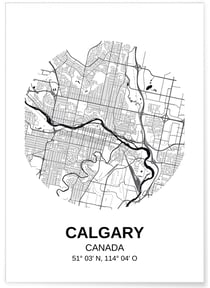 Poster Carte Calgary | A3 : 29,7x42cm