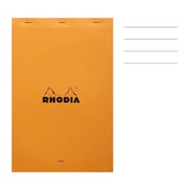 Bloc notes - A4 - 21x29,7 cm - Lignes et marges - 80 feuilles - Rhodia