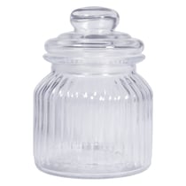 Verre à provision, rainuré, 11cm ø, 15cm, avec couvercle, 625ml