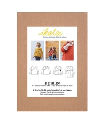 Pochette patron de couture DUBLIN Gilet ou Robe 1M-4A taille n°FR 1 mois-4 ans