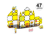 Jeu de Construction Magnétique - Véhicules de Chantier - 47 Pièces - 1001Jouets