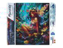 Diamond Painting Broderie Diamant Figured’Art 40x50cm toile entière roulée avec diamants carrés - Fée et papillons