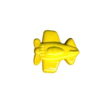 Lot de 3 boutons en forme d'Avion couleur Jaune 15mm