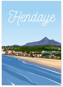 Affiche ville de Hendaye | A3 : 29,7x42cm