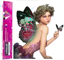 Diamond Painting Broderie Diamant LUMINLIFE 44x51cm, 5D, diamants ronds - Fée papillon