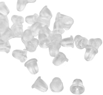 200 FERMOIRS EMBOUTS Caoutchouc boucles d'oreilles 4 x 4 mm - poussoir - creation bijoux perles