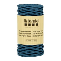Fil de papier kraft bleu azur 2mm x 25 m