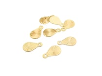 6 Petites breloques forme goutte 10*6mm laiton doré or 18K