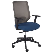 Chaise de Bureau Bleue en Tissu et Maille Rembourré Pivotante Réglable en Hauteur Dossier Inclinable