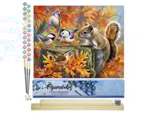Peinture par Numéro Figured'Art - Ecureuil espiègle - Kit de Loisir Créatif DIY Numéro d'Art Complet - 40x50cm toile roulée + châssis en bois à monter