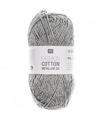 Fil à tricoter FASHION COTTON MÉTALLISÉ DK - Rico Design 21 Gris