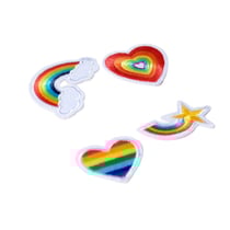 Lot de 4 écussons thermocollants thème arc en ciel