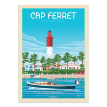 Affiche 50x70 cm - Cap Ferret Arcachon - Olahoop Travel Posters