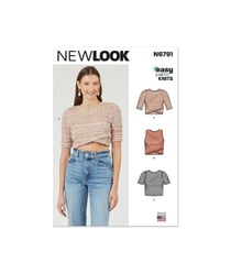 Patron New Look 6791 - Hauts en Tricot pour Jeunes Femmes taille n°FR 34-46