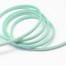 3 Metres de cordon plat suédine aspect daim vert pastel - creation bijoux perles
