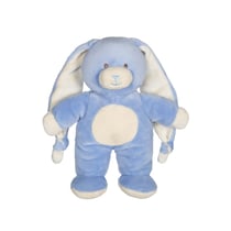 Peluche Lapin Doudou Nœud Bleu jean - 28 cm