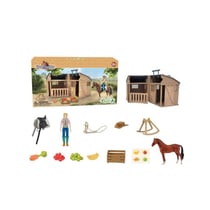 Chevaux - Cavalière avec cheval  and  écurie - Collecta