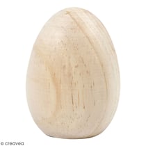 Oeuf en bois à décorer - 8,3 cm - 1 Pce