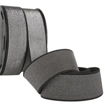 Bobine 20m élastique métal 40mm argent/noir