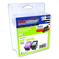 HP304XL BK + CL pack de 2 cartouches remanufacturées Surdiscount