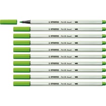 Lot de 10 feutres pointe pinceau STABILO Pen 68 brush - vert feuille