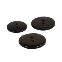 Lot de 3 boutons rond bouteilles recyclées 2 trous noir